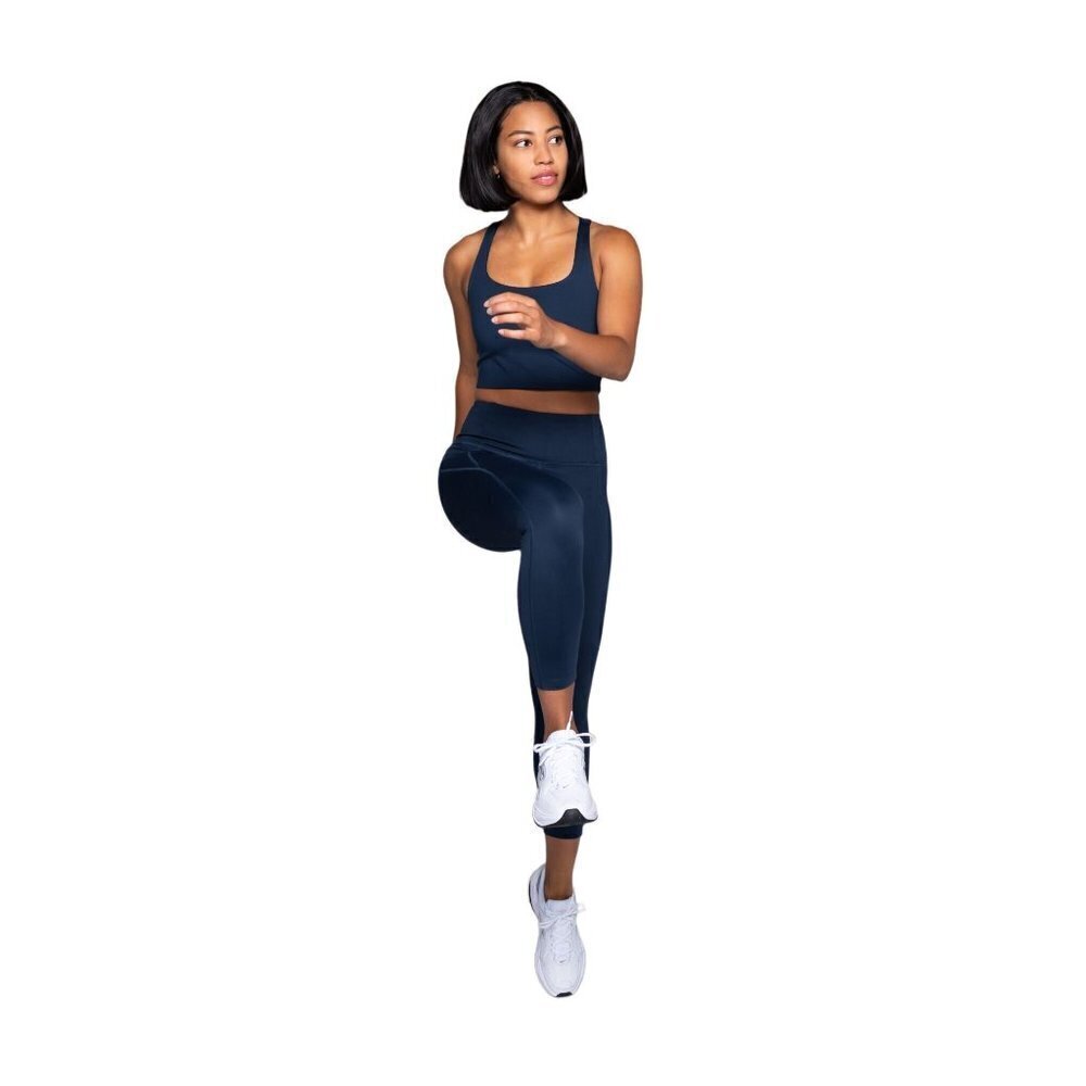 Girlfriend Collective Midnight Compressive High-Rise Legging Navy Blue Size Larg - Picture 3 of 8